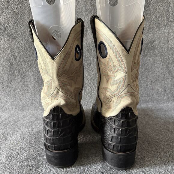 Double-H Men Caiman Western Boots Croc Embossed Leather 10.5 EE Steel Toe DH5230 main image 5